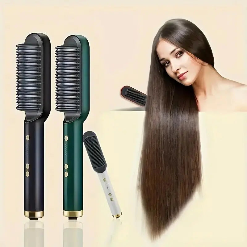 KIMLUD, 1 piece of straight hair comb, 2-in-1 electric straight hair curling styling tool, multifunctional straight hair straightener, KIMLUD Womens Clothes