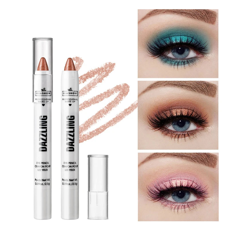 Pearlescent Eyeshadow Pencil 12 Colors Lasting Glitter Shimmer Eye Pigment Highlighter Blue Purple Eyeliner Stick Makeup Tool