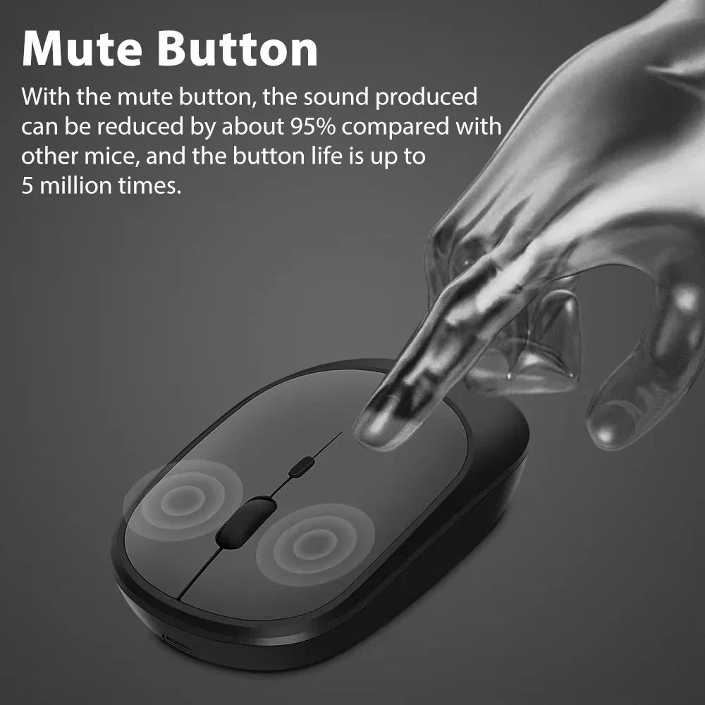 KIMLUD, Xiaomi Wireless Mouse Bluetooth-compatible 2.4G Silent Mice Adjustable DPI Ergonomic Design USB Rechargeable Gaming Office Mouse, KIMLUD Womens Clothes