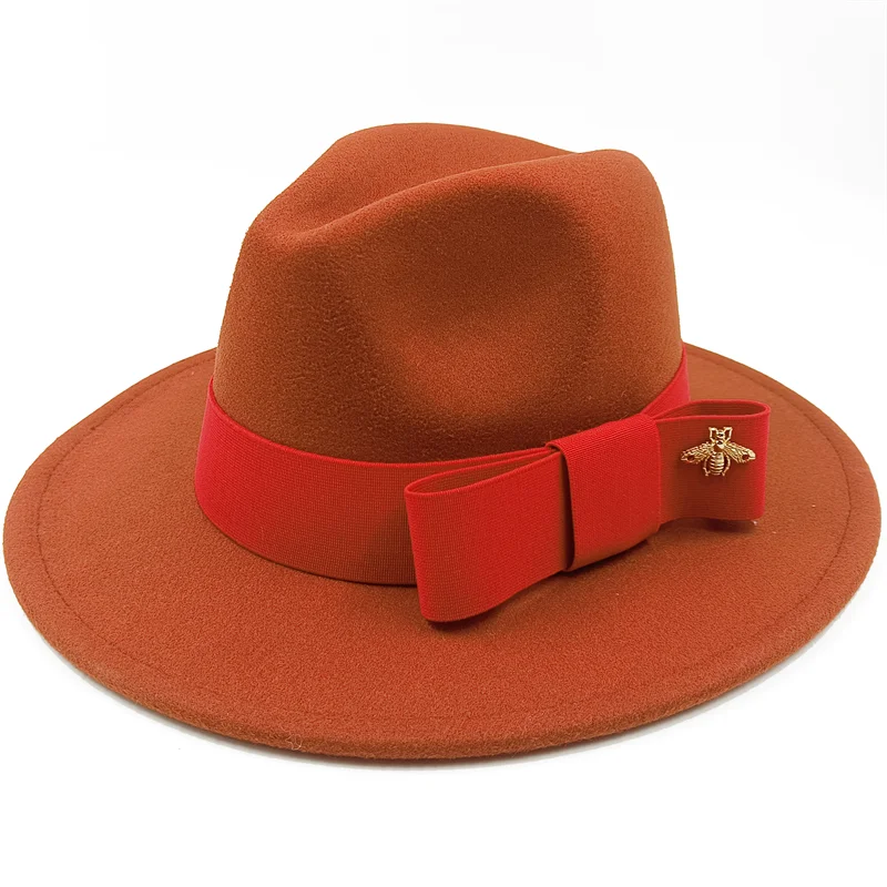 KIMLUD, Low price wholesale Fedora hats Winter jazz monochrome bow elastic band men and women red jazz hats Fedora hats sombrero hombre, 22 / China / 56-58cm, KIMLUD APPAREL - Womens Clothes