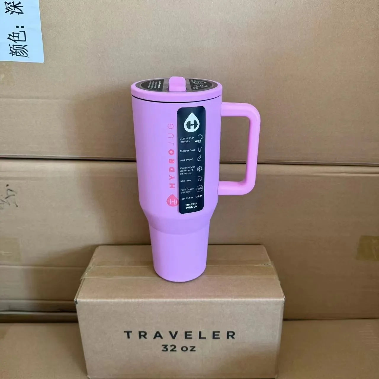 HydroJug Tumbler 32OZ/40OZ Traveler Straw Lid Stainless Steel Vacuum Insulated Car Mug Double Wall Thermal Iced Travel