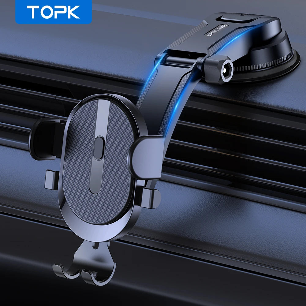 TOPK Car Phone Holder Mount Cell Phone Mount for Car Dashboard for Universal Cars 360° Rotatable Mobile Phone Holde - KIMLUD