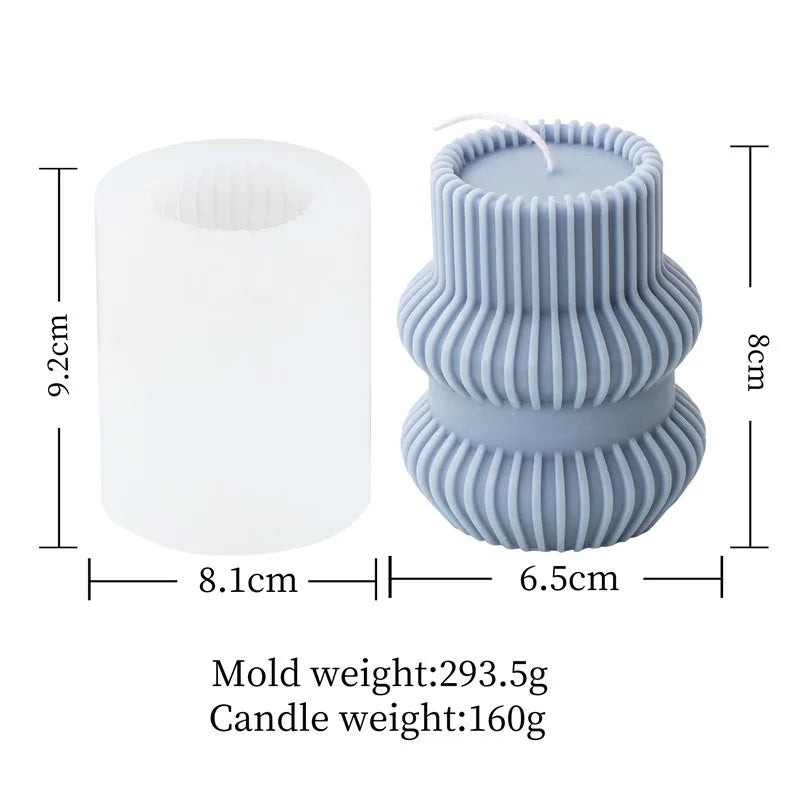 Upgraded Knot Cylindrical Candle Silicone Mold Bow Knot Stripe Cylindrical Candle Mold Vase Shape Candle Acrylic Plastic mold - KIMLUD