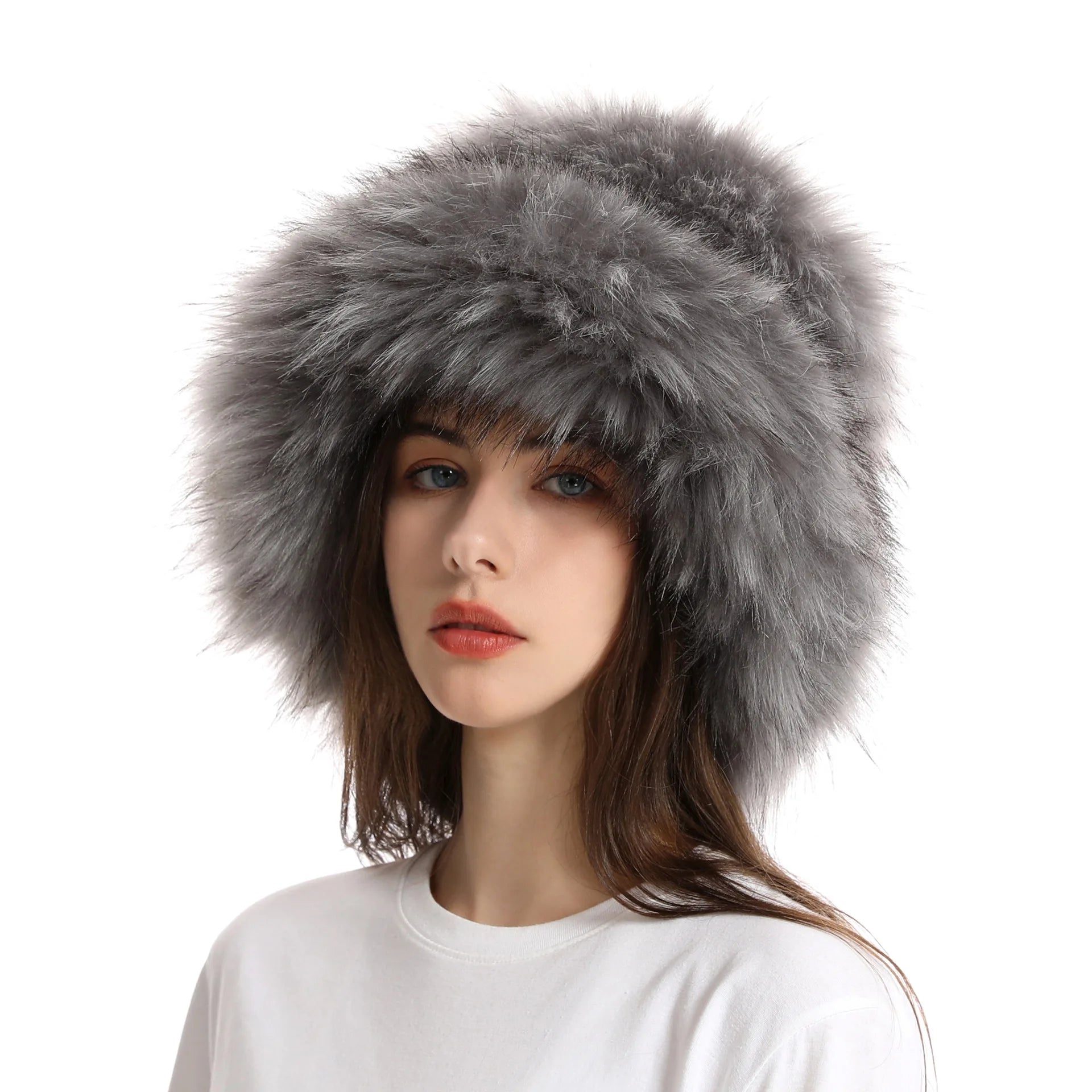 Red plush Bucket hat women's elegant autumn and winter fur bamboo hat Korean version advanced thermal cap cap 2023 large size