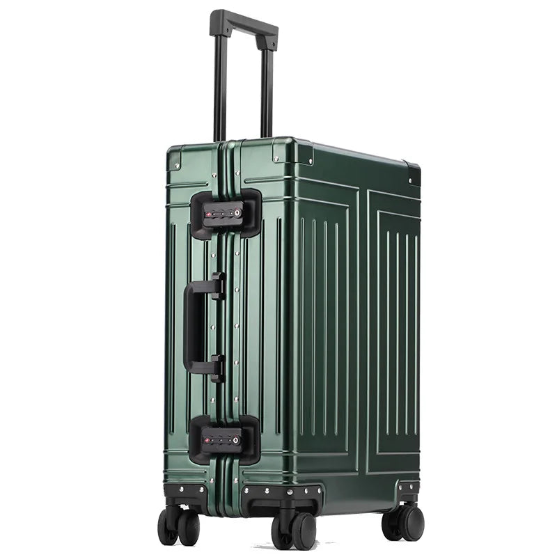 KIMLUD, 2024 Capacity Durable Luggage Sets 100% Aluminum Suitcase Wheels Women Girl Men Cabin Carry-On Boarding Travel 20/24/26/28, Green / 28 inch, KIMLUD APPAREL - Womens Clothes