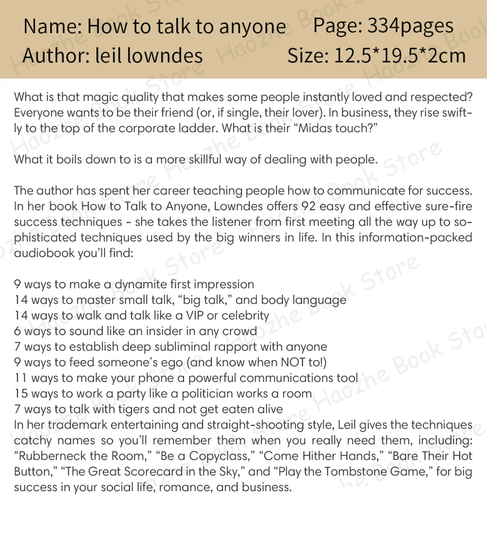 How to Talk to Anyone: 92 Little Tricks for Big Success in Relationships Communication & Social Skills English Book Paperback