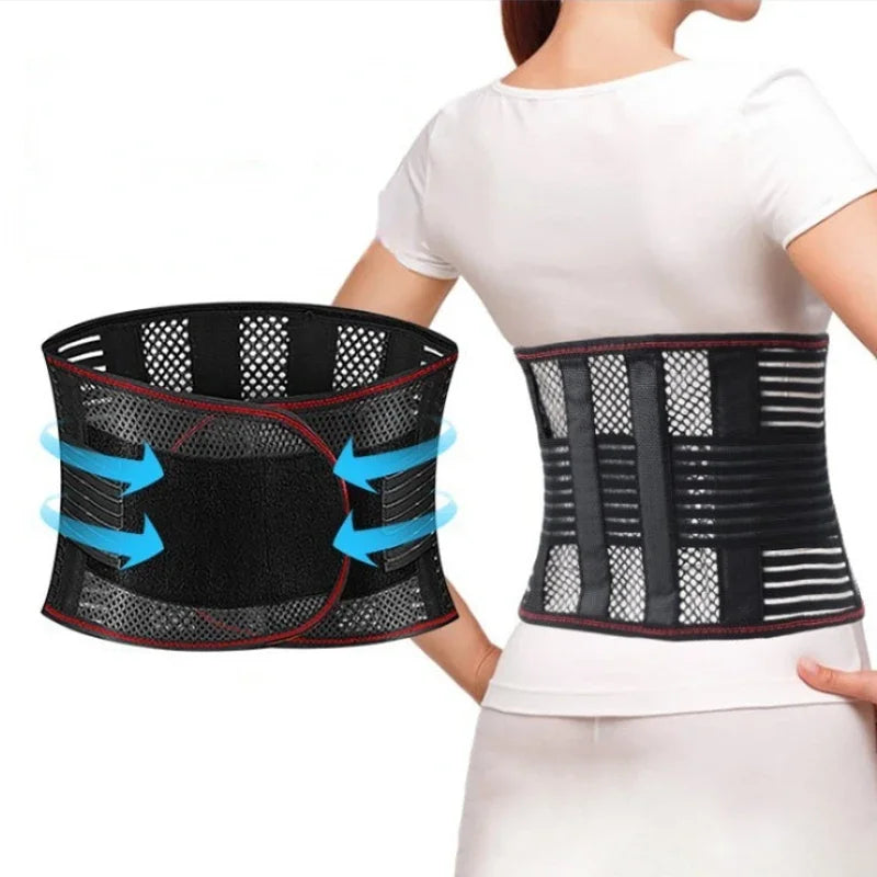 Medical Back Brace Waist Trainer Belt Spine Support Men Women Breathable Lumbar Corset Orthopedic Faja Lumbar Hombre Gym Belts - KIMLUD