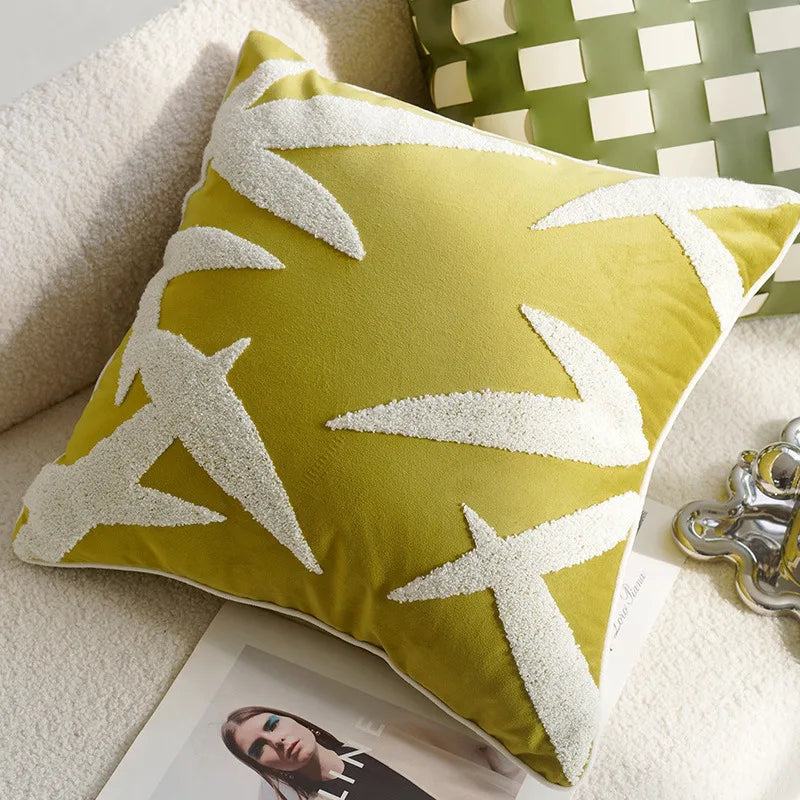 30X50/45X45CM Green Flying Bird Throw Pillow Cover Light Luxury Stamping Waist Cushion Cover Decor Home Decorative Pillowcase