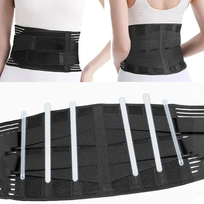 Back Brace Adjustable Waist Belt Support Brace for Lumbar Trainer Sweat Belt for Sports New Assistance Waist Cushion - KIMLUD