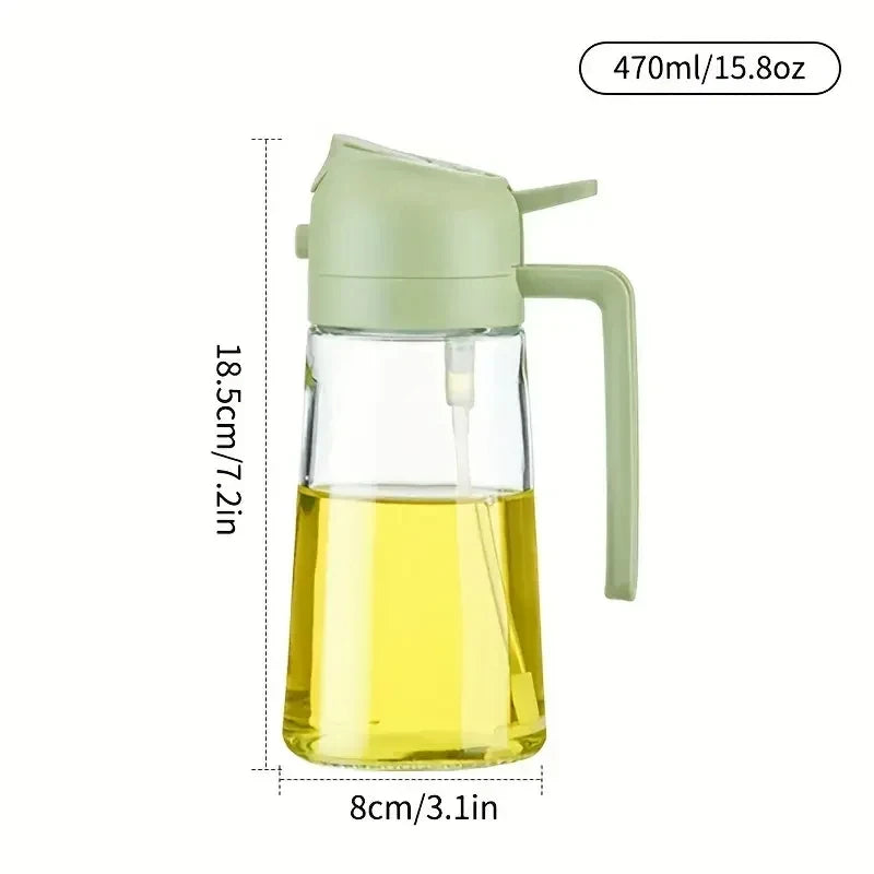 KIMLUD, 2 in 1 Glass Oil Sprayer & Dispenser Olive Oil Dispenser Bottle Kitchen Salad  Olive Oil Spray For Cooking BBQ Spray Bottle, 1pcs green, KIMLUD APPAREL - Womens Clothes