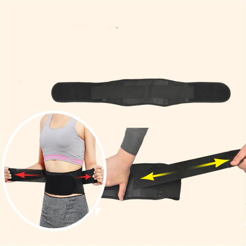 Adjustable Waist Tourmaline Self heating Magnetic Therapy Back Waist Support Belt Lumbar Brace Massage Band Health Care - KIMLUD