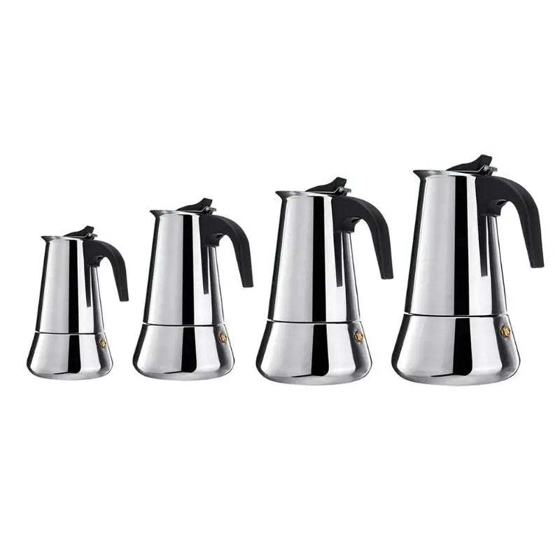 2/4/6/9 Cups Coffee  Pot Stainless Steel Mocha Espresso Latte Stovetop Filter Moka Coffee Maker Coffee Pot for Kitchen WF1111