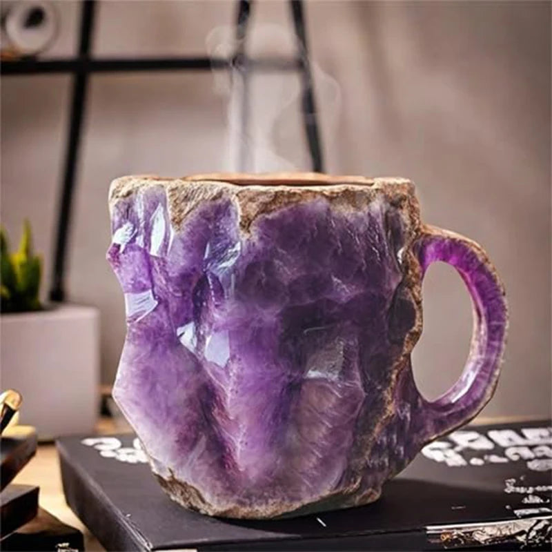 KIMLUD, New Mineral Crystal Coffee Mugs Elegant Luxury Mineral Large Capacity Drinkware Tea Cup Ware Resin Gift Household Necessities, KIMLUD Womens Clothes