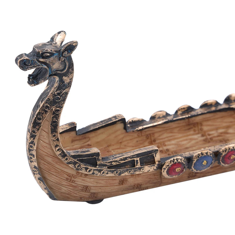 Dragon Boat Incense Stick Holder Burner Hand Carved Censer Ornaments Retro Incense Burners Traditional Design Home Decoration