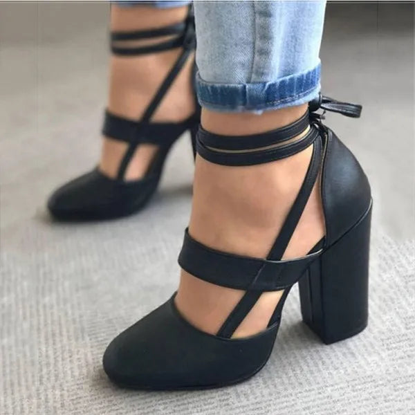 Sexy Heeled  Sandal High Heels Sandals Women Femme Gladiator Summer Party Wedding Shoes Women Thick Heels Zapatos De Muje