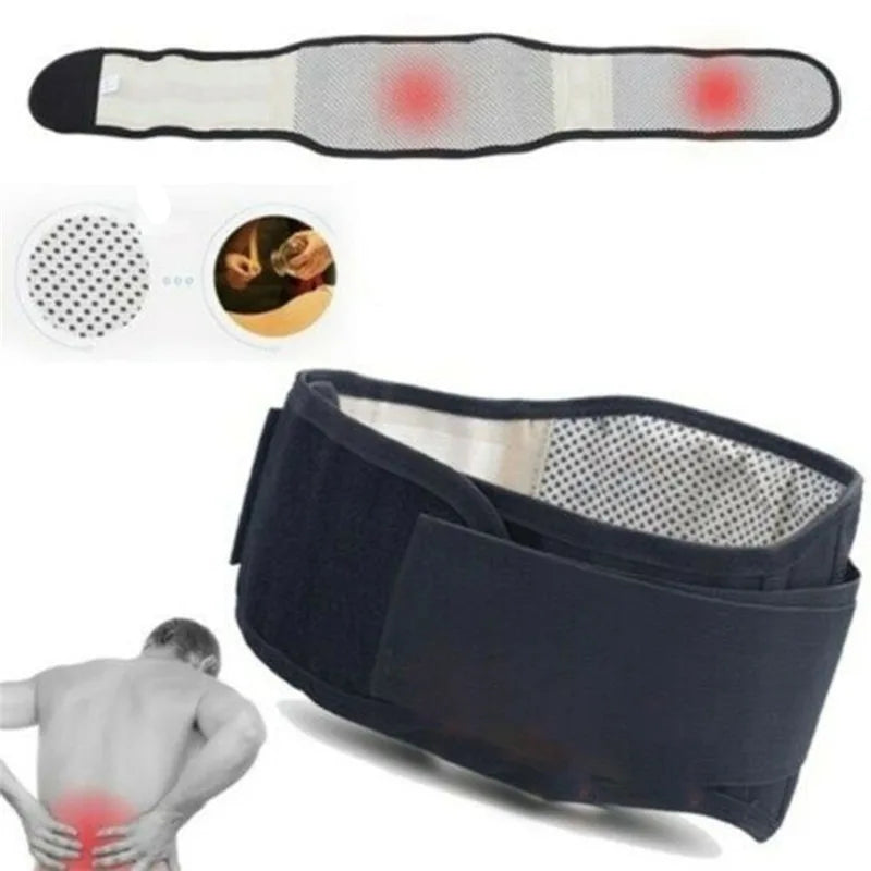 Adjustable Waist Tourmaline Self heating Magnetic Therapy Back Waist Support Belt Lumbar Brace Massage Band Health Care - KIMLUD