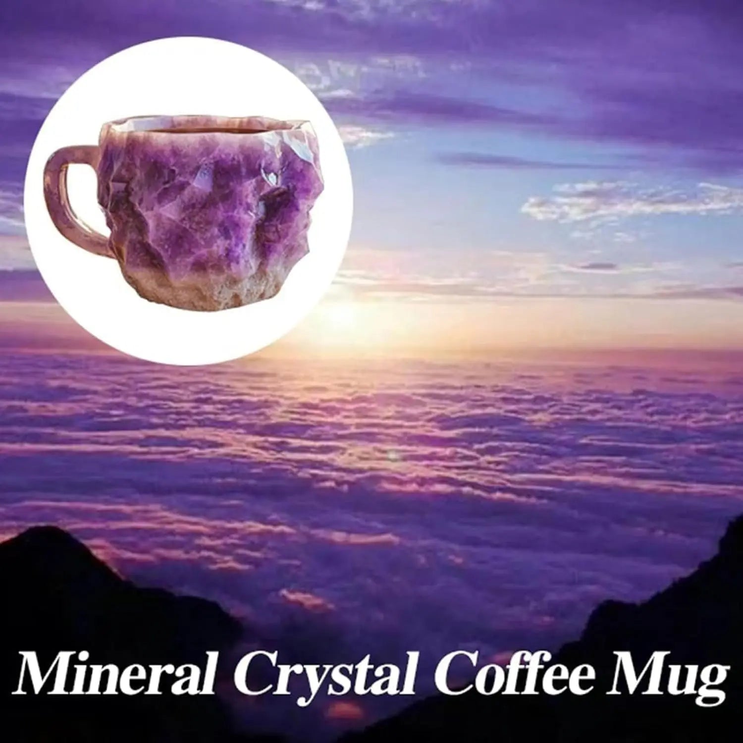 Mineral Crystal Coffee Mug, 2024 New Multi Colour Natural Mineral Crystal Coffee Mug, Colourful Elegant Birthday Gift for Home