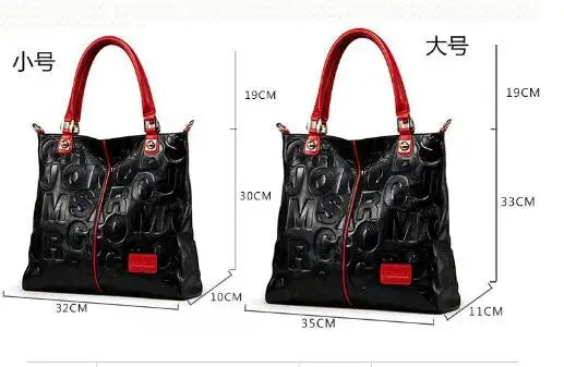 Lady Cowhide Tote Bag And Purses Luxury Designer Handbags For Women 2024 New In Genuine Leather Embossed Letters Decorate Sling