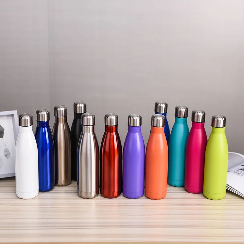 500ml/750ml Double-layer Stainless Steel Insulated Cup, Large Capacity Cola Bottle, Sports Water Cup - KIMLUD