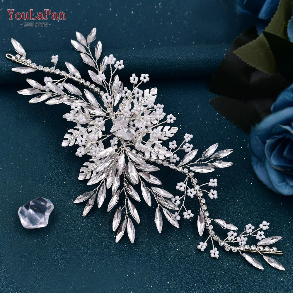 KIMLUD, YouLaPan Alloy Flower Bridal Hair Accessories Wedding Hair Clips Rhinestone Side Hairpin Women Crystal Wedding Headdress HP254, HP277-S, KIMLUD APPAREL - Womens Clothes