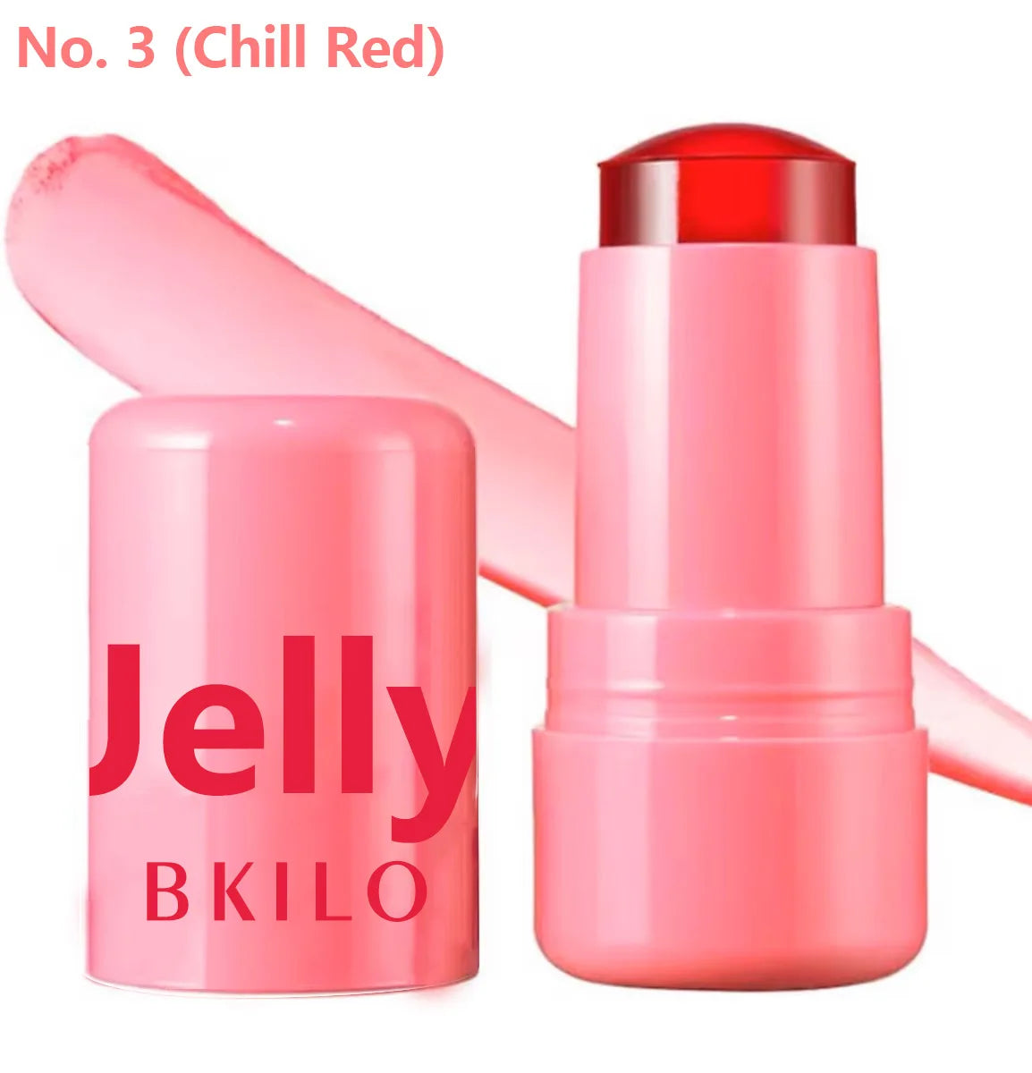 KIMLUD, Milk Jelly Powder Blusher 3-in-1 Moisturized Blusher Stick Long Lasting Brighten Matte Facial Contour Rouge Makeup Lip Tint, Chill red, KIMLUD APPAREL - Womens Clothes