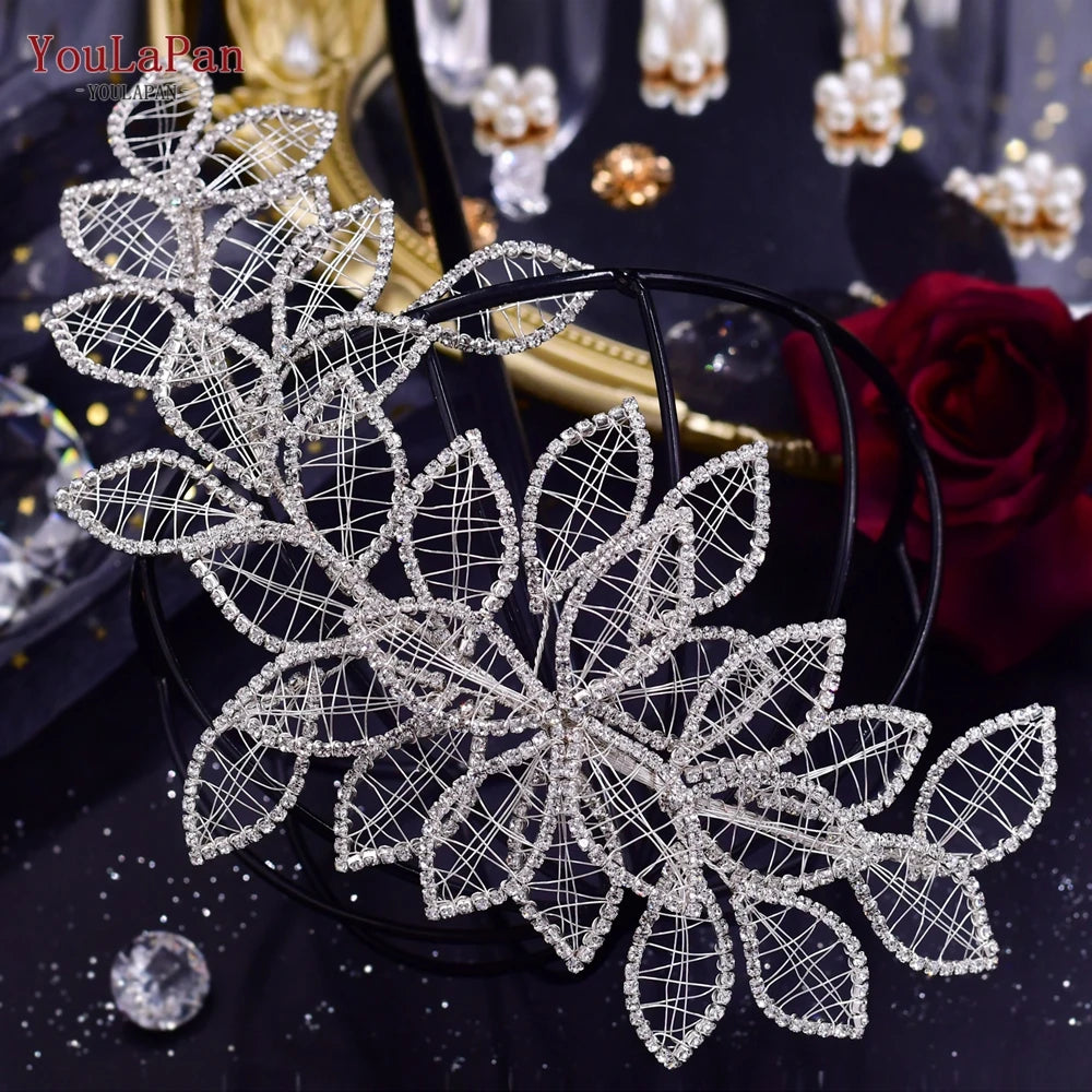 KIMLUD, YouLaPan Gorgeous Bride Tiara Women Headdress Flower Headpiece Wedding Hair Accessories Bride Headband Crystal Headwear HP420, HP256A-S, KIMLUD APPAREL - Womens Clothes