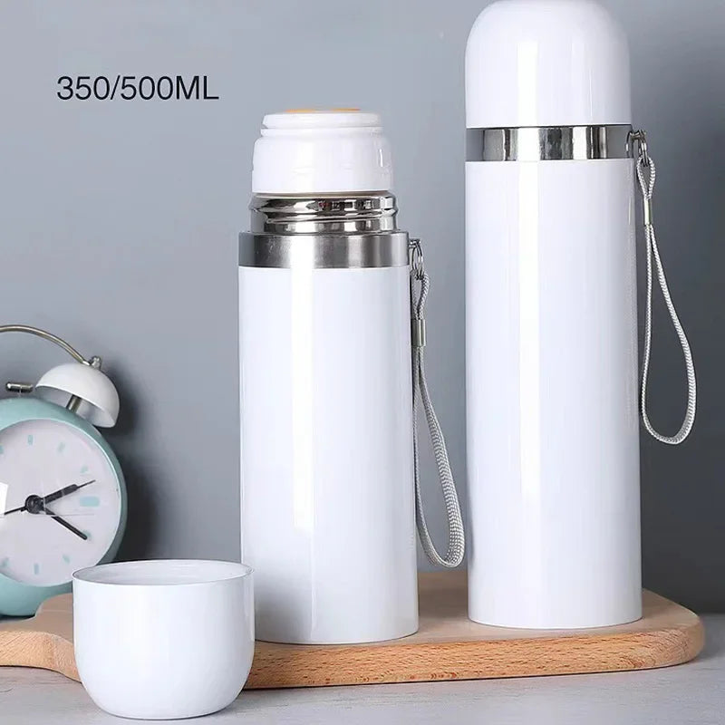 Sublimation Stainless Steel Vacuum Insulated Thermos Straight Cup Blank with Lid Water Bottles Tumbler Coffee Cups Mugs Portable - KIMLUD