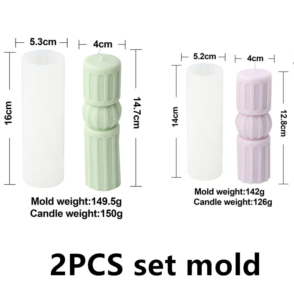 Upgraded Knot Cylindrical Candle Silicone Mold Bow Knot Stripe Cylindrical Candle Mold Vase Shape Candle Acrylic Plastic mold - KIMLUD