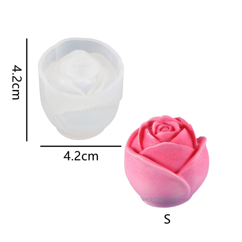 KIMLUD, Rose Flower Bouquet Scented Candle Silicone Mold DIY Handmade Handicrafts Candle Making Plaster Soap Mould Home Decoration Tools, A-S, KIMLUD APPAREL - Womens Clothes