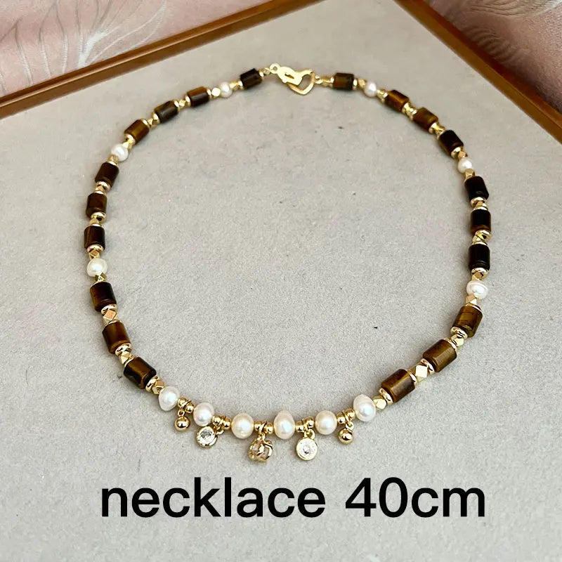 Multiple Elegant Natural Freshwater Pearl Necklaces For Women 40cm Length