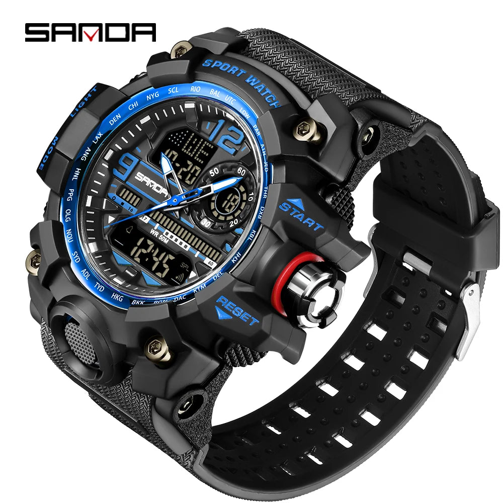 SANDA Brand G- Style Military Watch Men Digital Shock Sports Watches For Man Waterproof Electronic Wristwatch Mens 2024 Relogios