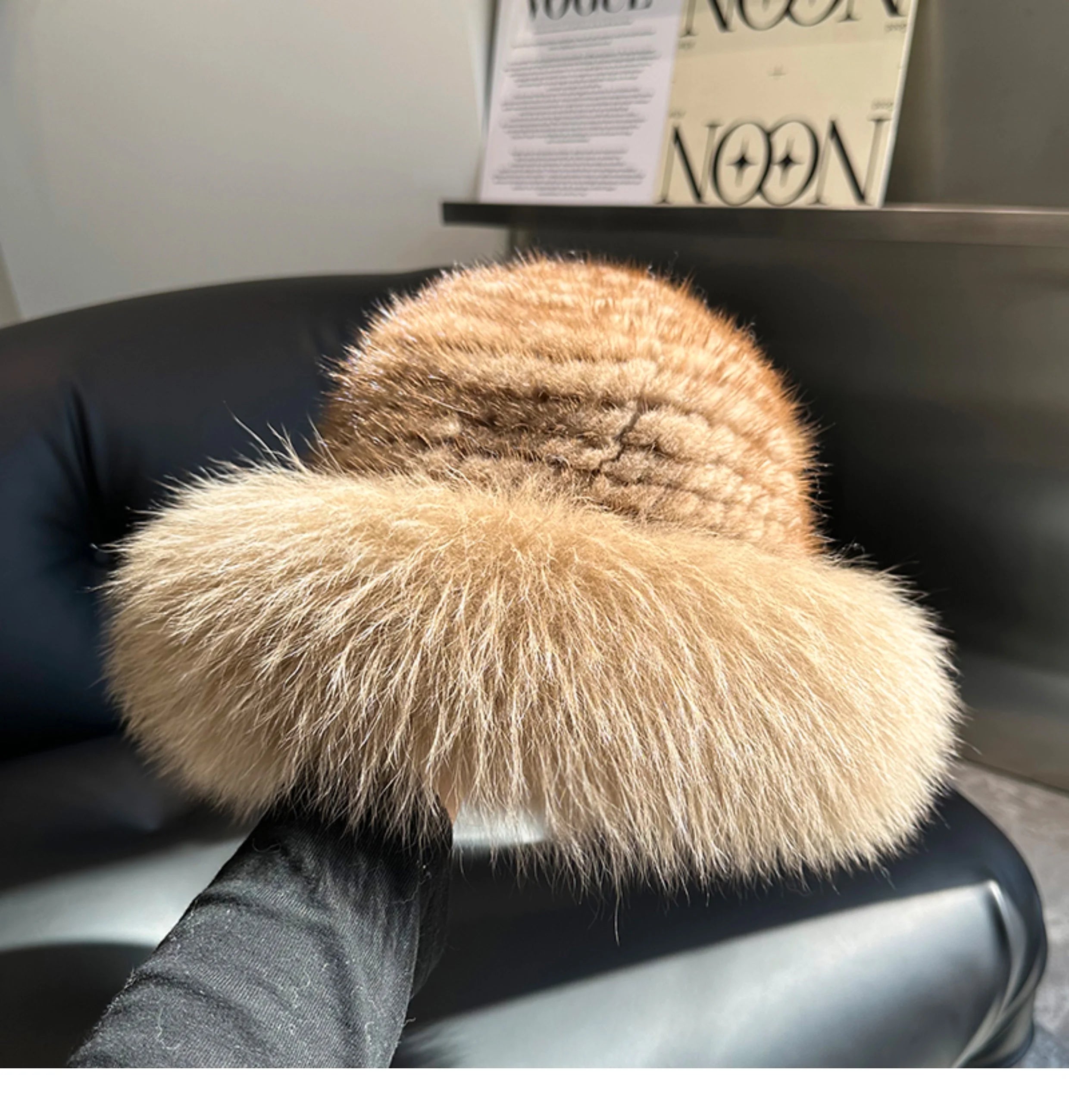 New Genuine Real Natural Mink Fur Hat Cap Luxury Women Handmade Knitted Fashion Winter Headwear Warm Real Fox Fur Beanies