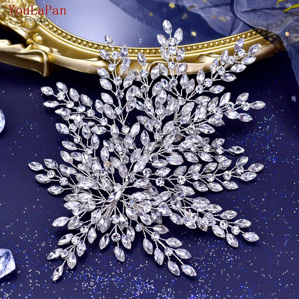 YouLaPan Bling Rhinestone Headband Wedding Bridesmaid Headwear Women Fashion Hair Accessories Handmade Bride Tiara HP438 - KIMLUD