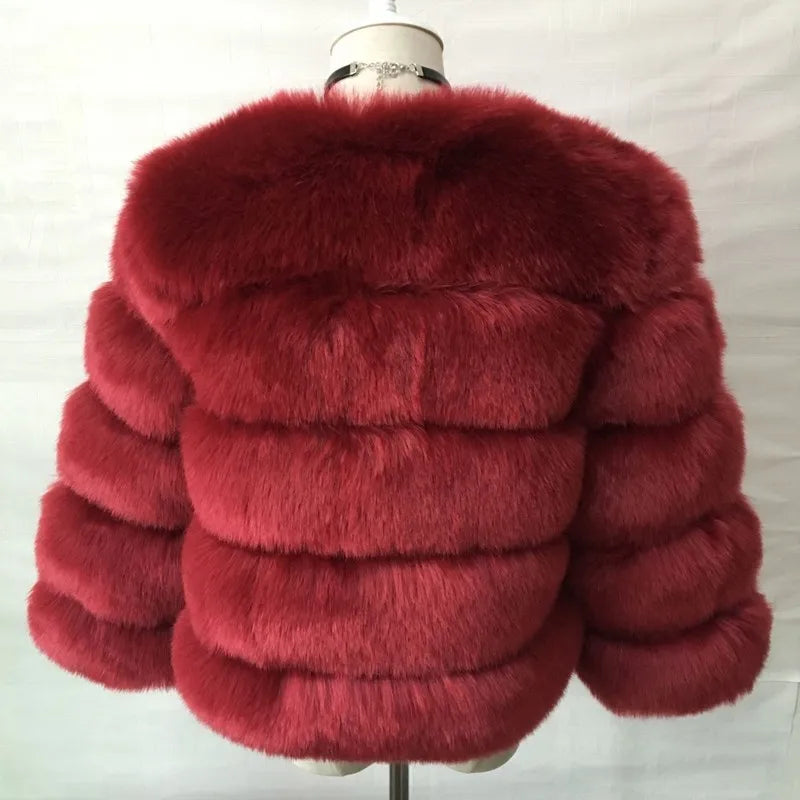 Women Faux Fur Coat Autumn Winter High Quality Fluffy Short Coat Faux Fur Jacket Ladies furry Fashion Tops