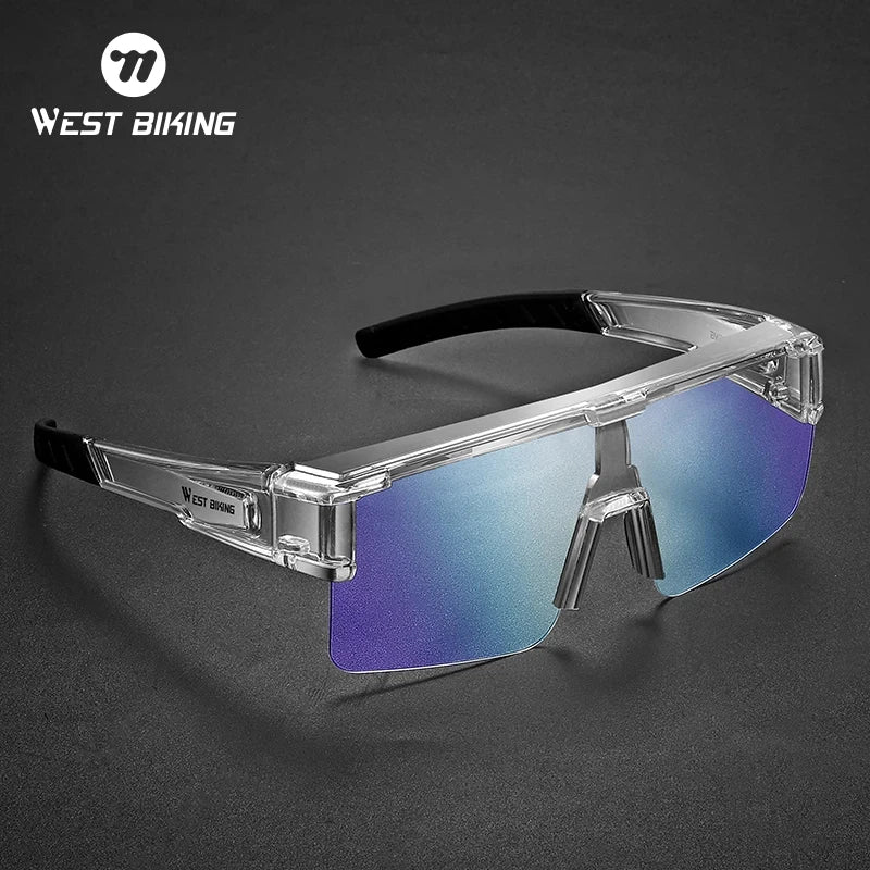 WEST BIKING Photochromic Cycling Glasses Fit Over Myopic Sunglasses UV 400 Polarized Glasses Driving Fishing Eyewear Goggles - KIMLUD