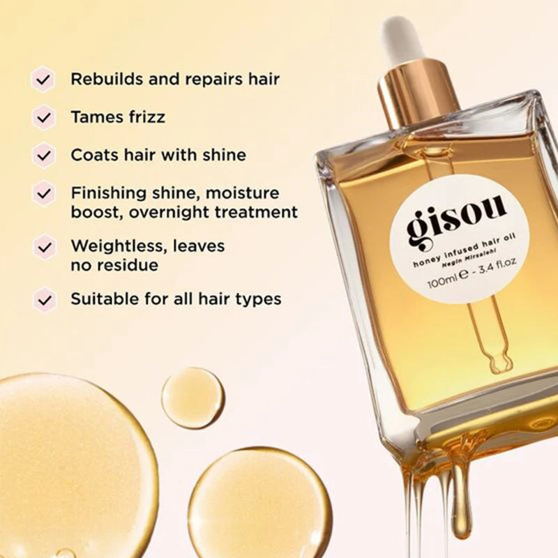 Honey Infused Hair Oil Finishing Shine Moisture Boosts Tame Frizz Overnight Treatment Essential Oil Hair Conditioner 20ml