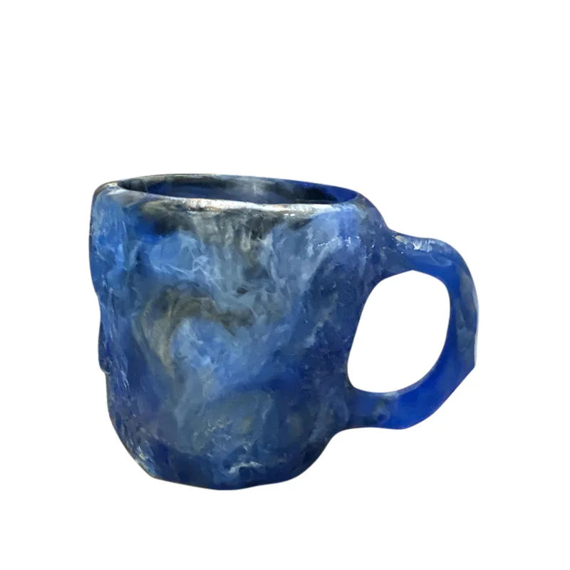 Mineral Crystal Coffee Mugs Resin Distinctive Multi Color Relief Printing High-capacity Water Cup Colourful Christmas Gift Mugs