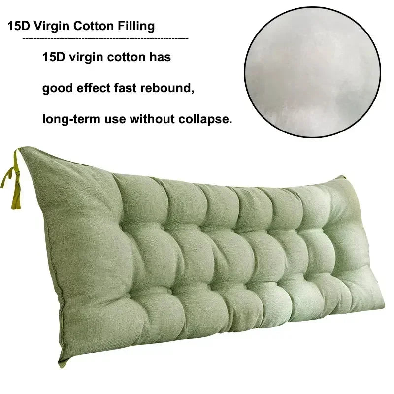 Sofa Long Cushion Headboard Reading Pillows Bedside Thicken Cushion Large Backrest Lumbar Pillows Back Support Tatami Pillow - KIMLUD