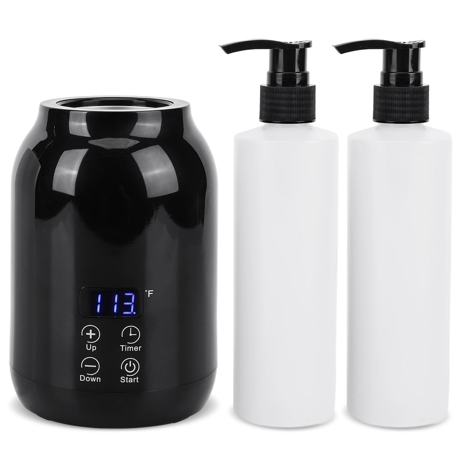 Massage Oil Warmer Electric Massage Oil Heater LED Digital Display Lotion Cream Heater Bottle Dispenser for Home Spa Massage