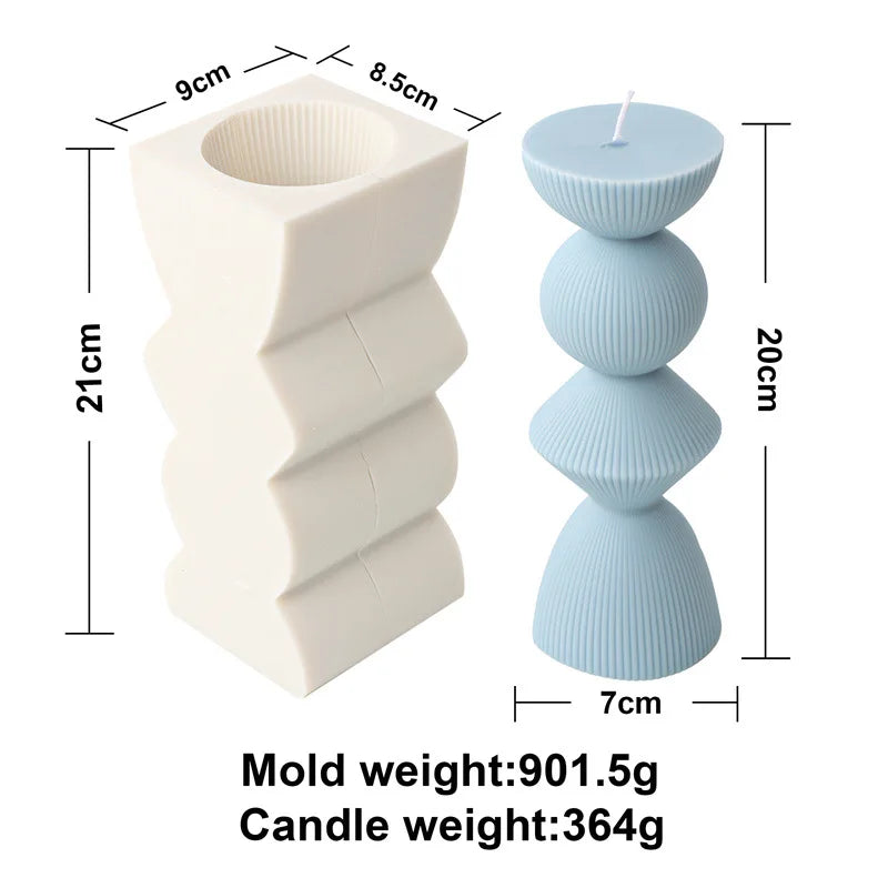 Upgraded Knot Cylindrical Candle Silicone Mold Bow Knot Stripe Cylindrical Candle Mold Vase Shape Candle Acrylic Plastic mold - KIMLUD