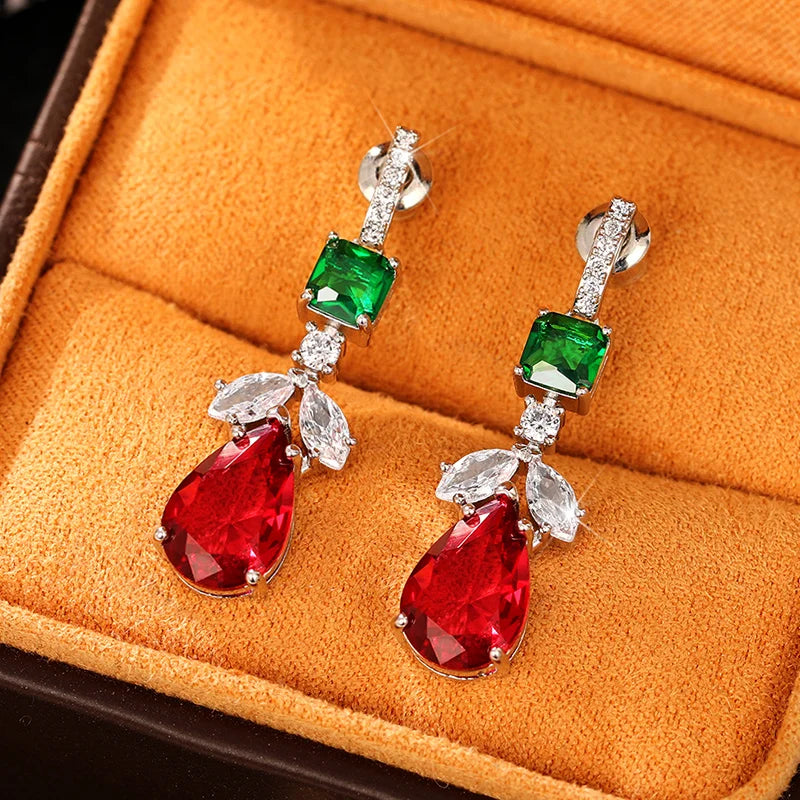 Huitan Fashion Women's Drop Earrings with Bright Cubic Zirconia Gorgeous Creative Trendy Pendant Accessories for Anniversary