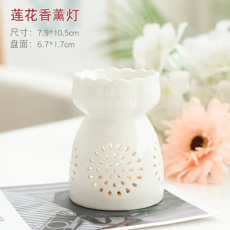 Wax Melt Essential Oil Burner, Ceramic Aroma Burners Diffuser Holder Aromatherapy Tarts Assorted Wax Scented Candle Warmer