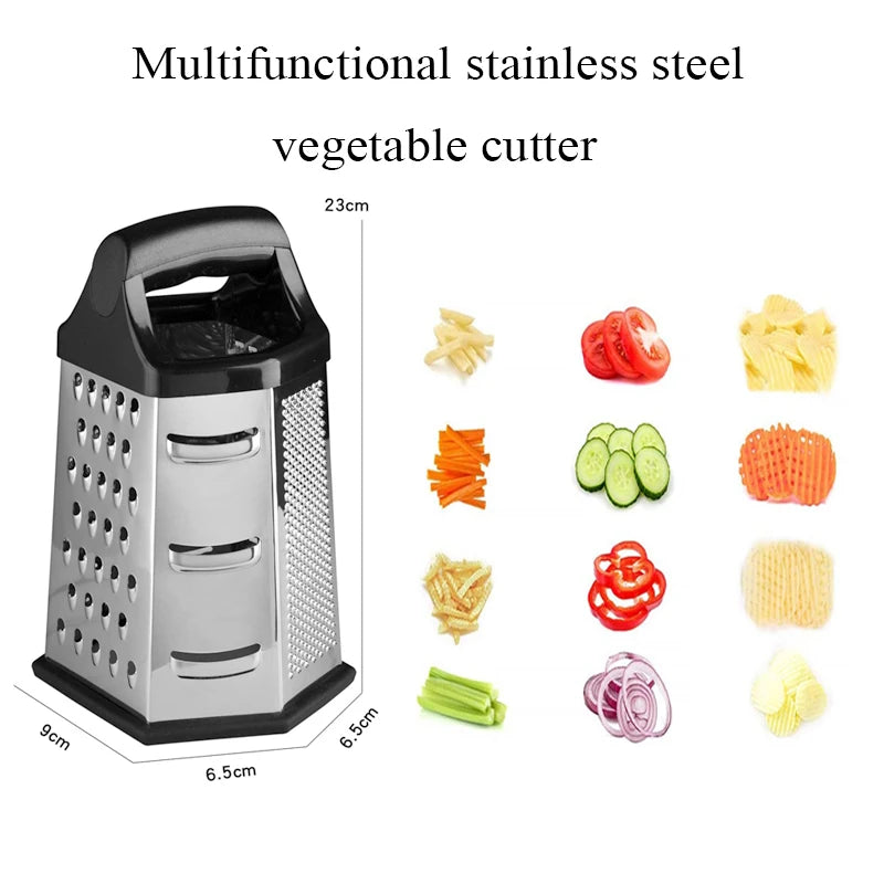 Multifunctional Vegetables Box Grater Stainless Steel 6 Sides Slicer Shredders Manual Cheese Potato Graters Kitchen Accessories