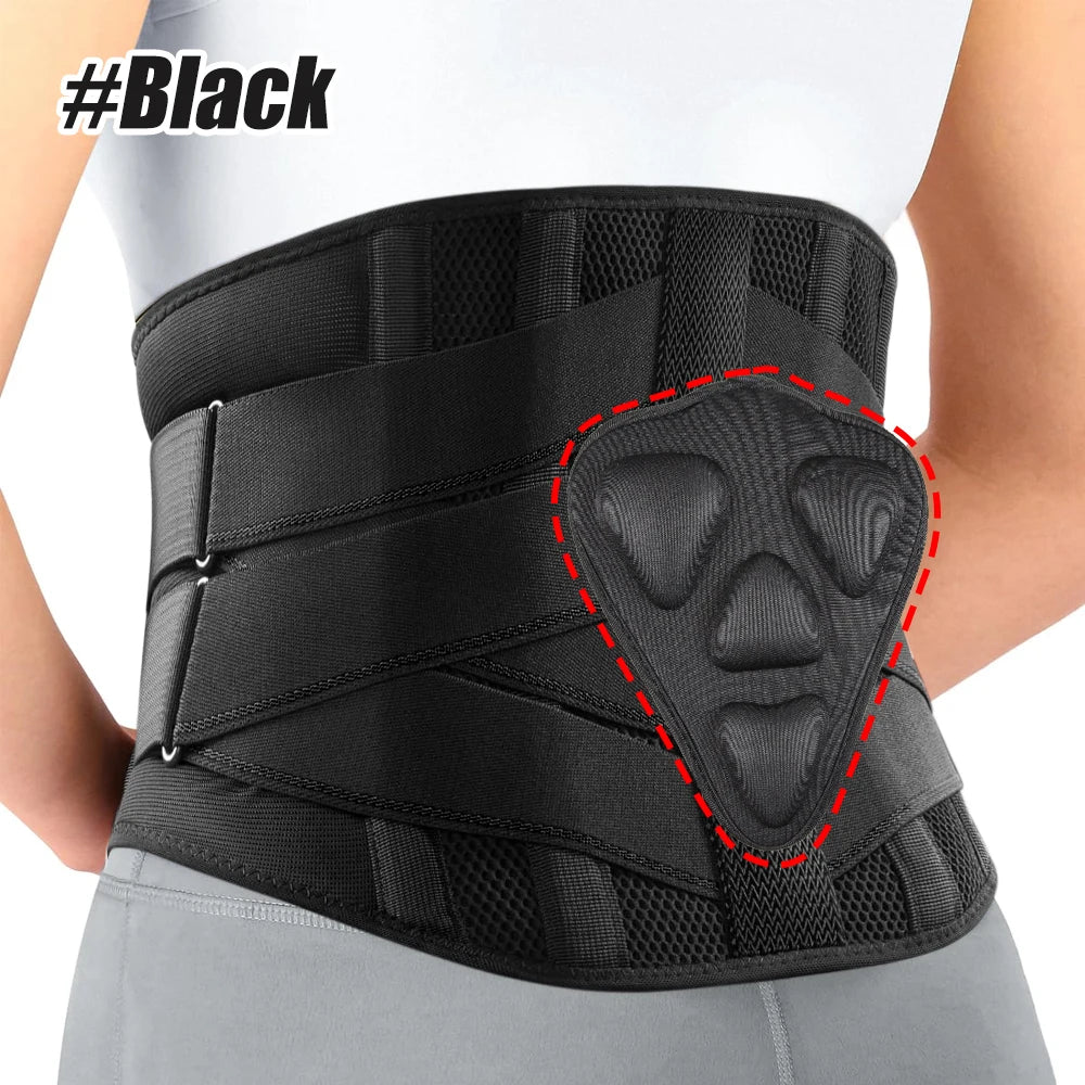 KIMLUD, 1Pcs Back Brace for Lower Back Pain Relief, Lower Back Pain with 6 Stays, Herniated Disc, with Lumbar Support Pad for Men/Women, 2-Black / 3XL Waist 135-155cm, KIMLUD APPAREL - Womens Clothes