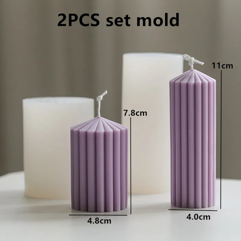 Upgraded Knot Cylindrical Candle Silicone Mold Bow Knot Stripe Cylindrical Candle Mold Vase Shape Candle Acrylic Plastic mold - KIMLUD