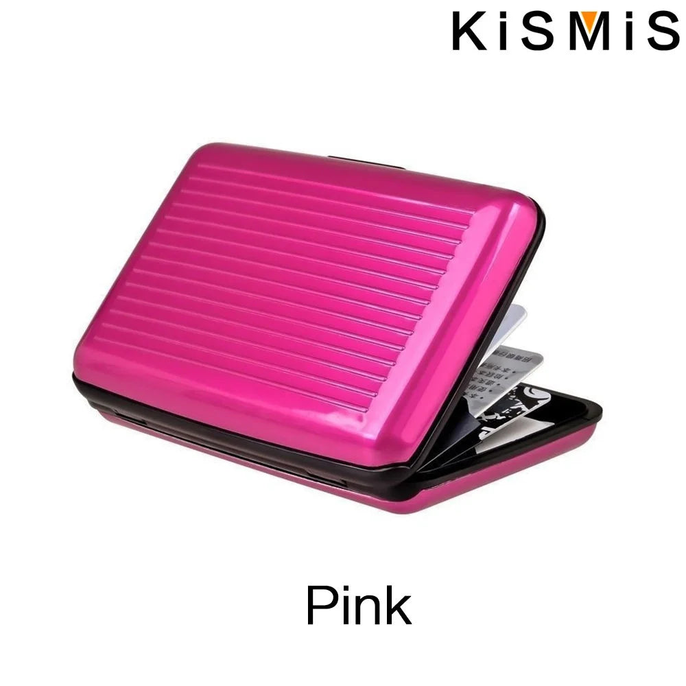 KIMLUD, KISMIS RFID Metal Wallet and Business ID Credit Card Women Men Business ID Credit Card,Protector Wallet Card Holder Package Box, Pink, KIMLUD APPAREL - Womens Clothes