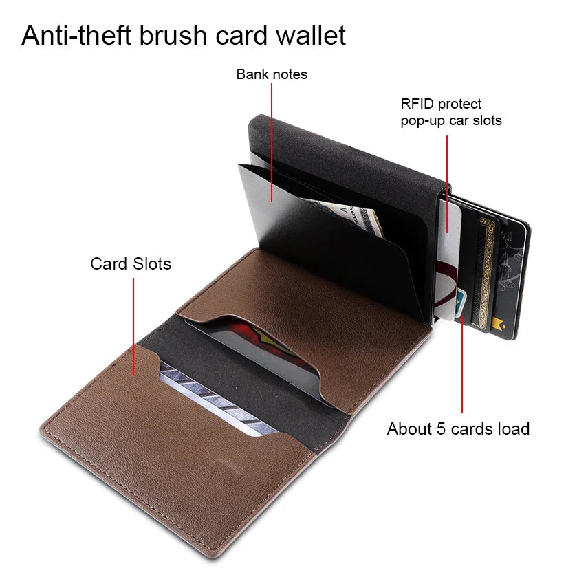 RFID protect aluminum pop up card wallet