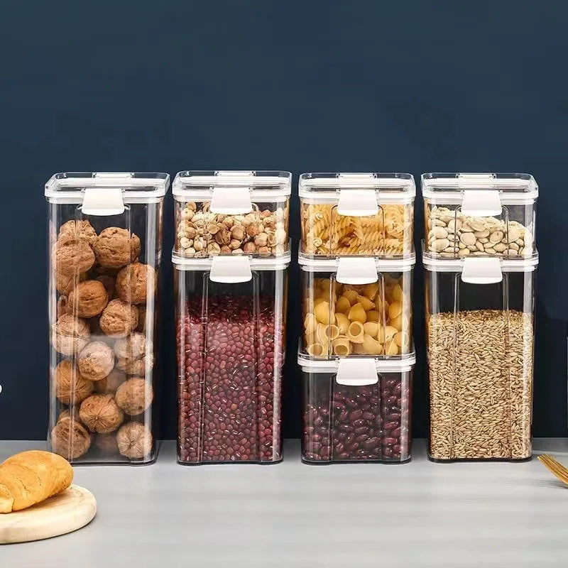 Sealed plastic food storage box cereal candy Dried jars with lid fridge storageTank containers household items kitchen organizer