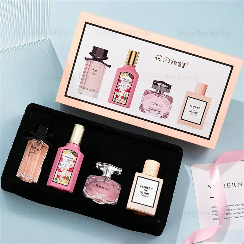 Floral Scent Gift Box 110ml Four Piece Set Women Духи Fragrance Perfume Balminess Pheromone Eau De Parfum Floral Scent Toilette - KIMLUD