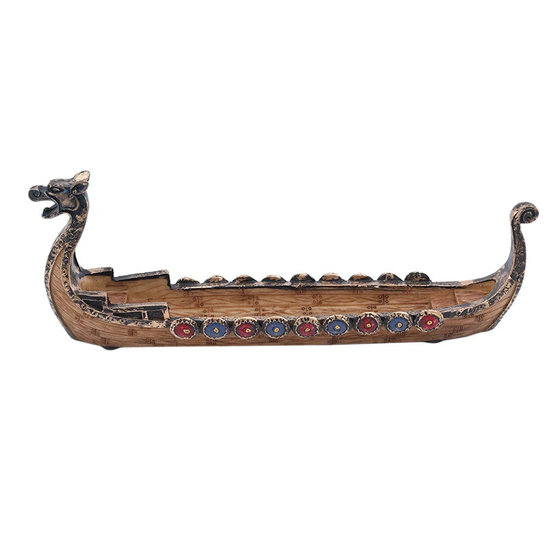 Dragon Boat Incense Stick Holder Burner Hand Carved Censer Ornaments Retro Incense Burners Traditional Design Home Decoration